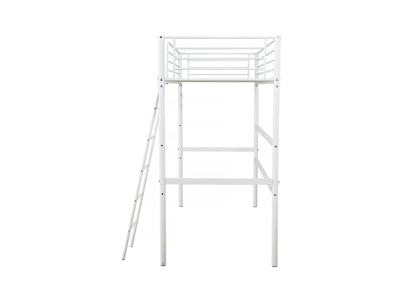 Cama mezanino "Alora" para crianças - Branca, com escada segura e espaço de armazenamento