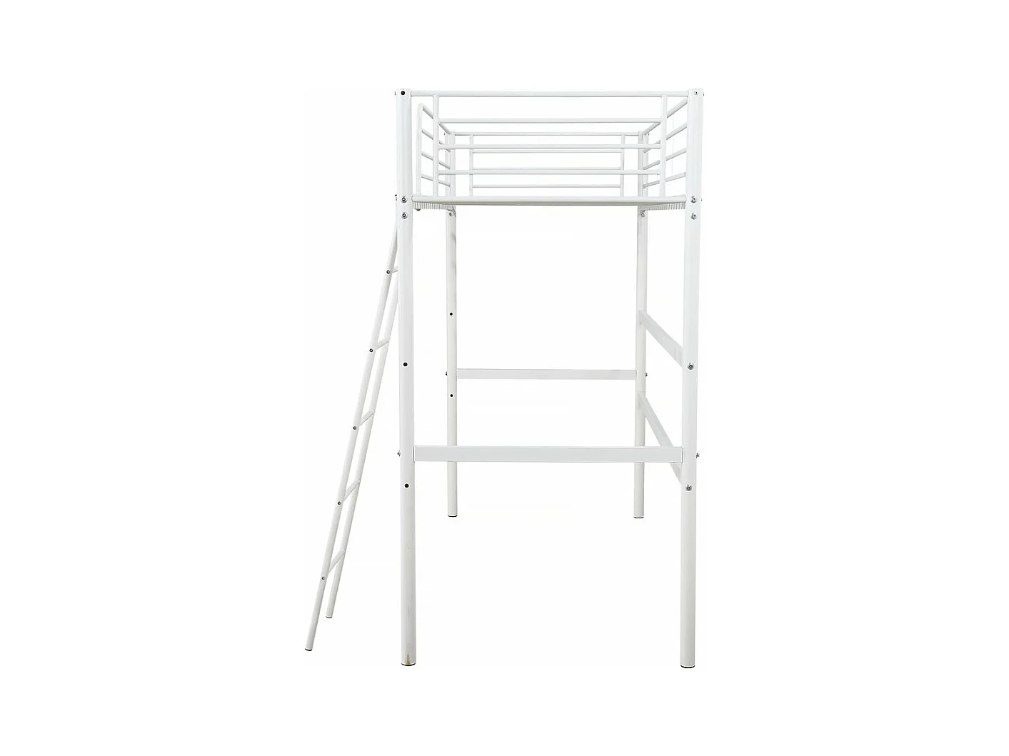 Cama mezanino "Alora" para crianças - Branca, com escada segura e espaço de armazenamento