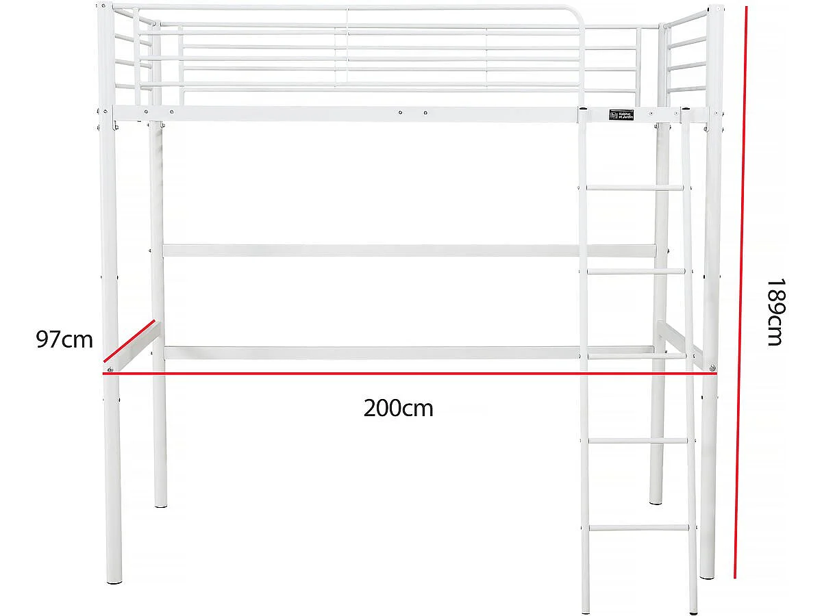 Cama mezanino "Alora" - 90 x 190 cm - Branco