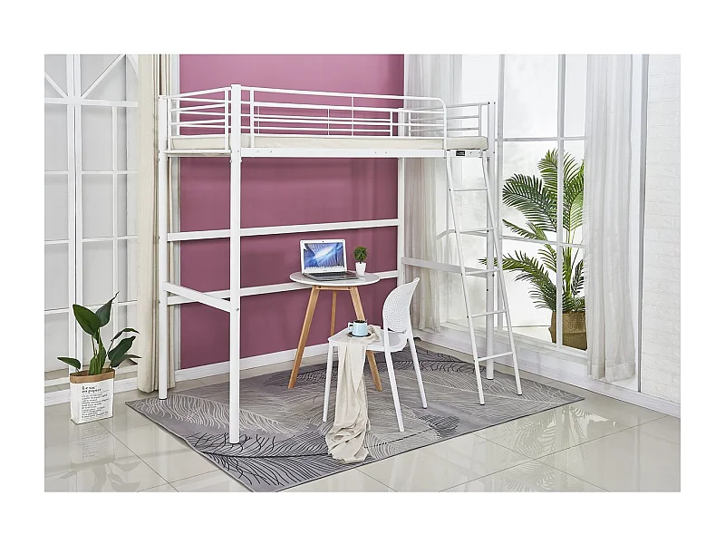 Lit mezzanine "Alora" - 90 x 190 cm - Blanc