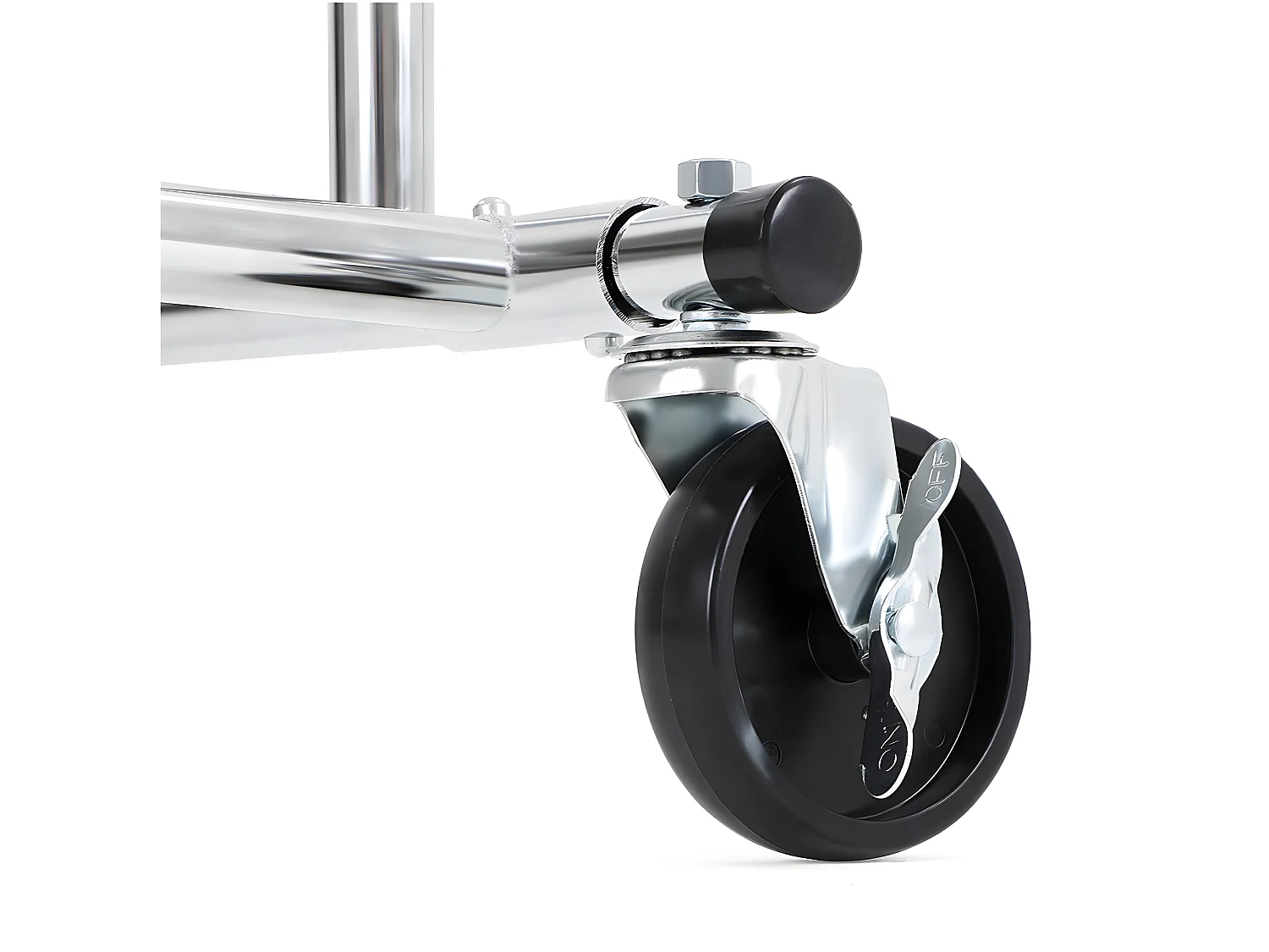 Portant à vêtements penderie métallique charge max 110 kg double barres extensibles hauteur réglable mobile avec roulettes mètal chromé 12_0003662