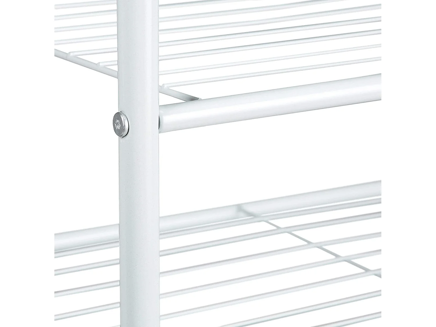 Appendiabiti con asta appendiabiti 2 scomparti per riporre scarpe e stivali 162 cm metallo bianco 13_0002133_2