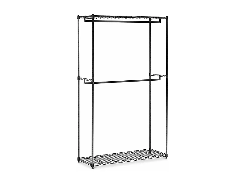 Perchero 2 varillas 120 x 45 x 199,5 cm 200 kg negro metal 14_0000314