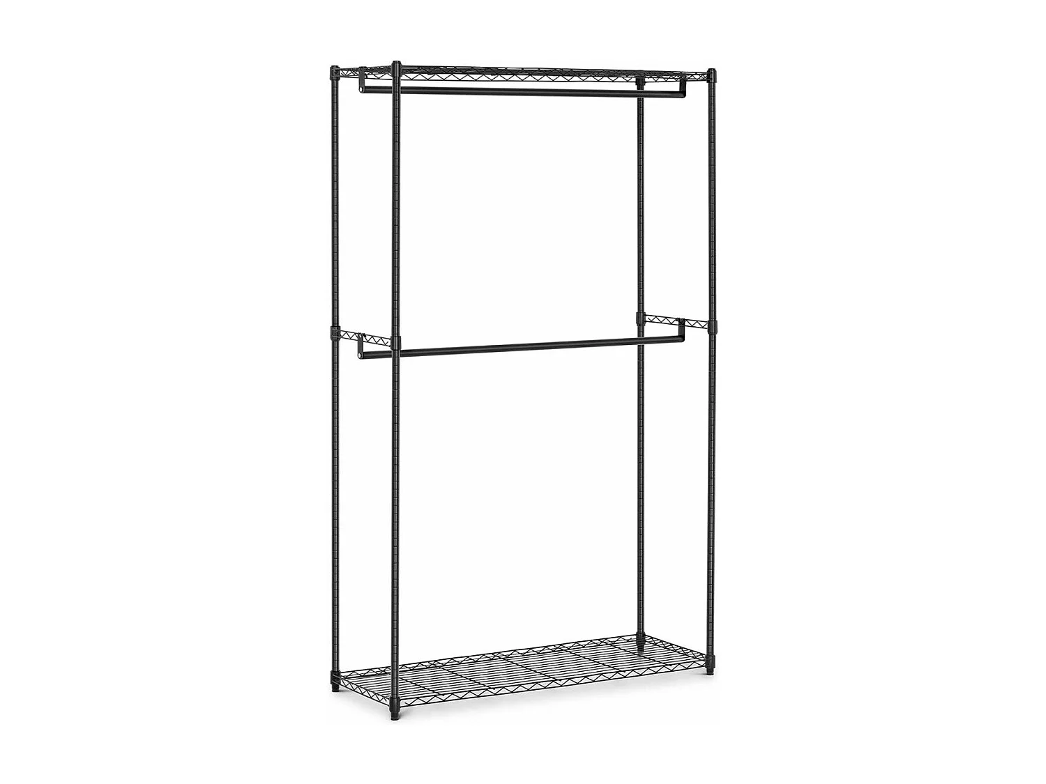 Portant vêtement 2 tringles métal argentée 120 x 45 x 180 cm 14_0000314