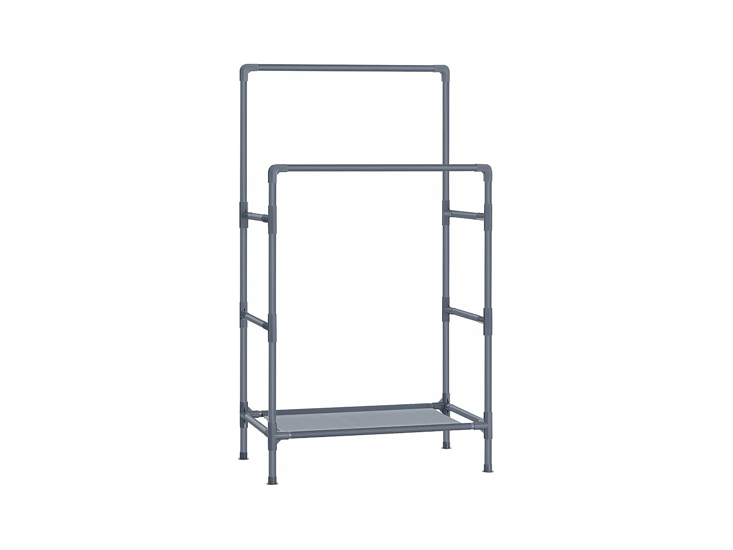 Portant à vêtements double métal grise 83 x 45 x 157 cm 12_0002292