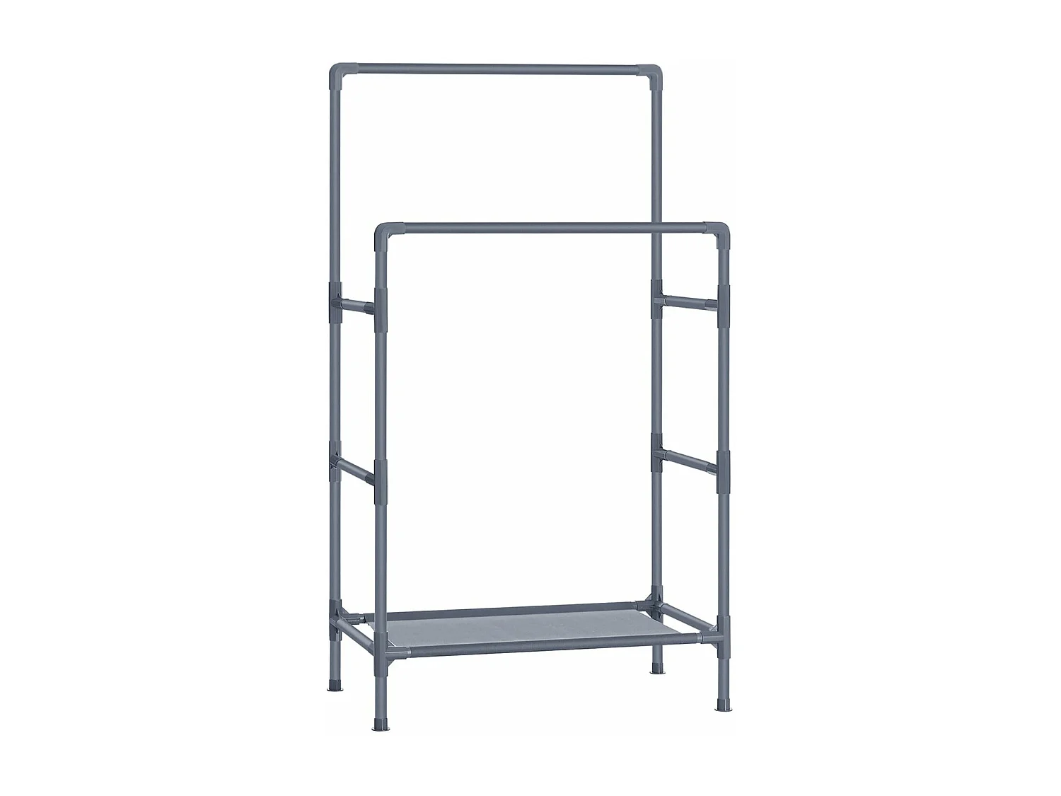 Portant à vêtements double métal grise 83 x 45 x 157 cm 12_0002292