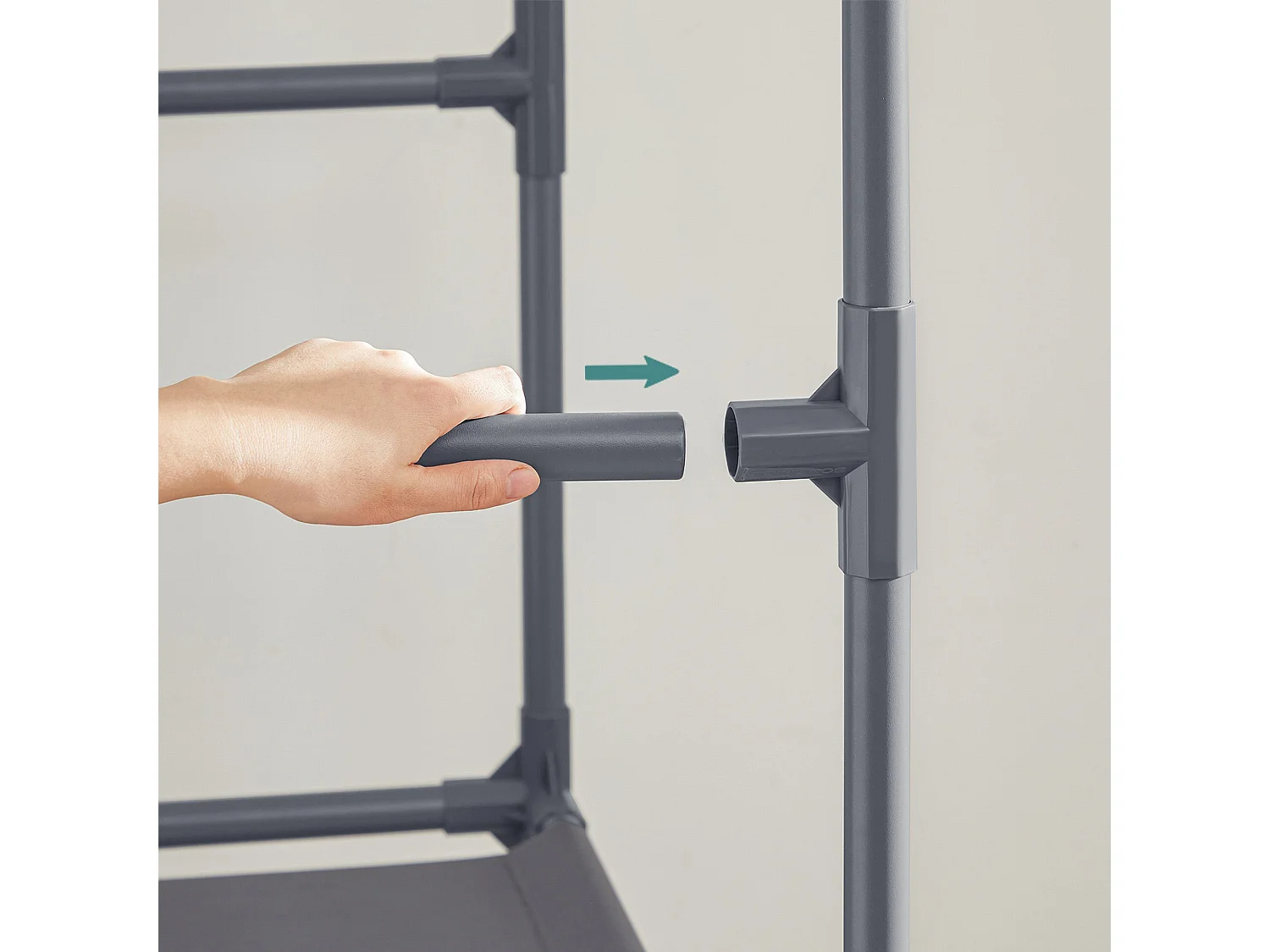 Portant à vêtements double métal grise 83 x 45 x 157 cm 12_0002292