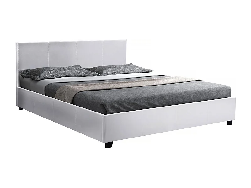 Letto con contenitore "Carla" - Bianco - 140 x 190 cm