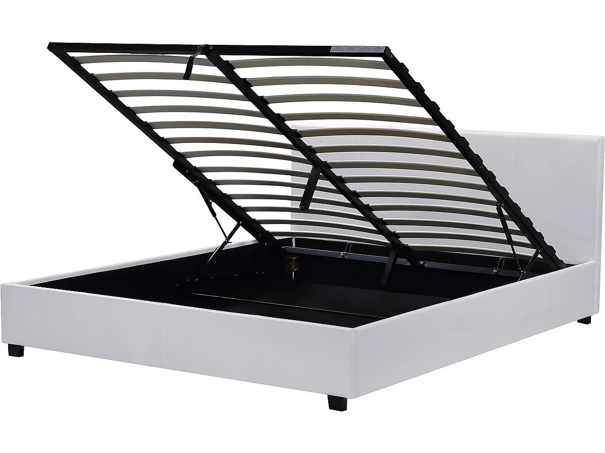 Lit double avec coffre "Carla" - 140 x 190 cm - Blanc