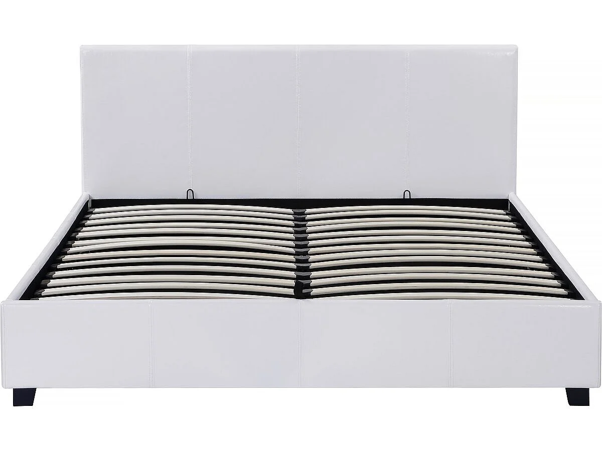 Lit double avec coffre "Carla" - 140 x 190 cm - Blanc