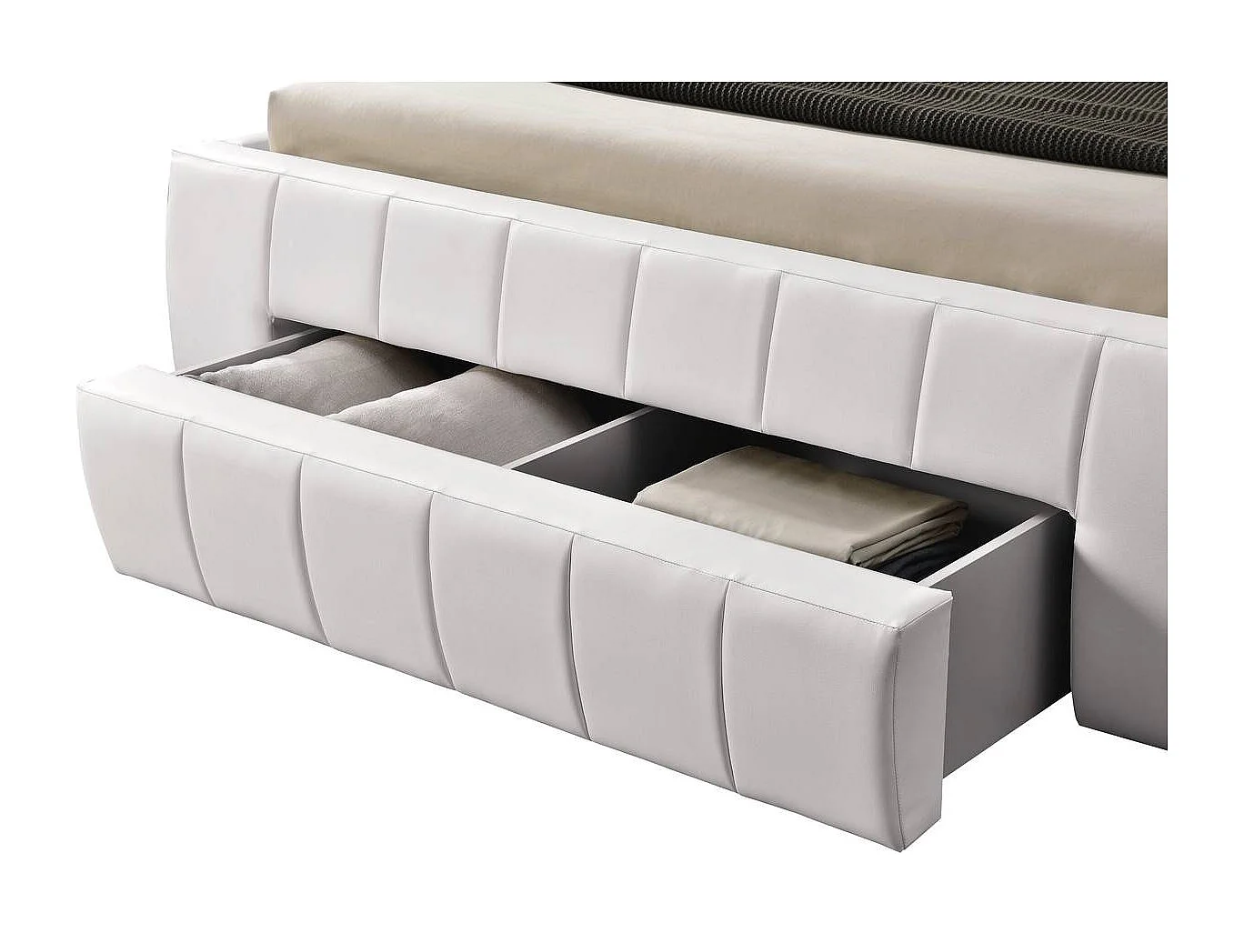 Lit avec tiroir "Moreau" - 140 x 190 cm - Blanc