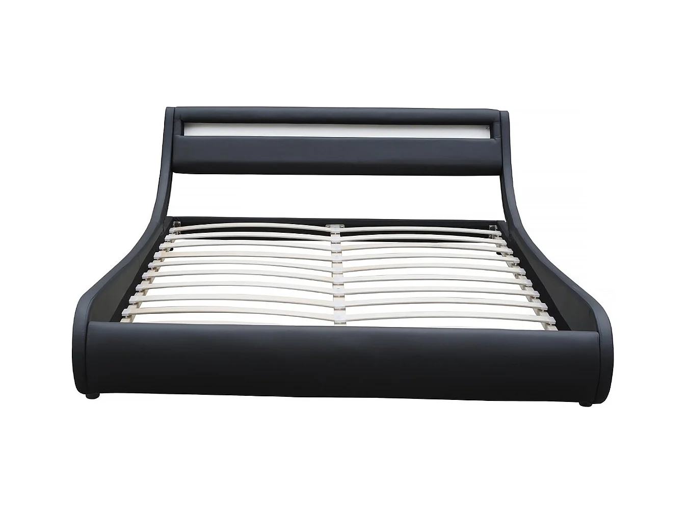 Letto con luce LED "Natacha" - 160 x 200 cm - Nero