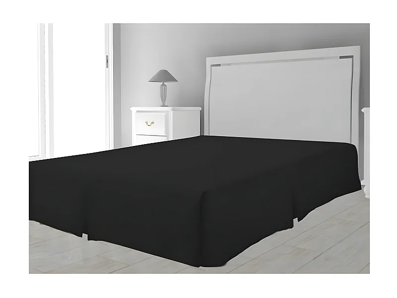 Funda de somier de microfibra 180x200 cm Negro, de Soleil d'Ocre