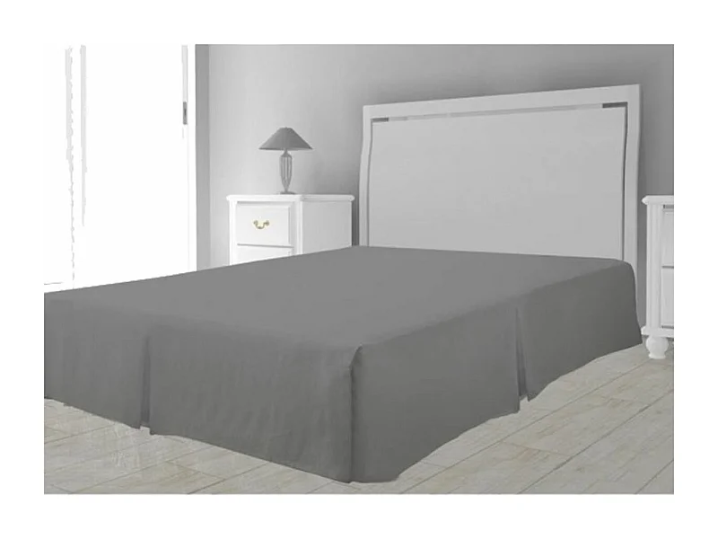 Cache sommier microfibre 90 x 190 cm - Gris