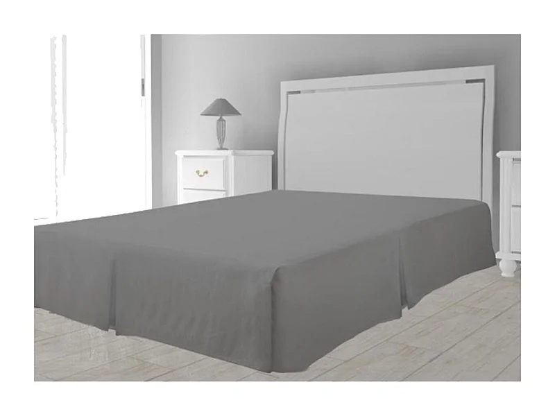 Cache sommier microfibre 90 x 190 cm - Gris