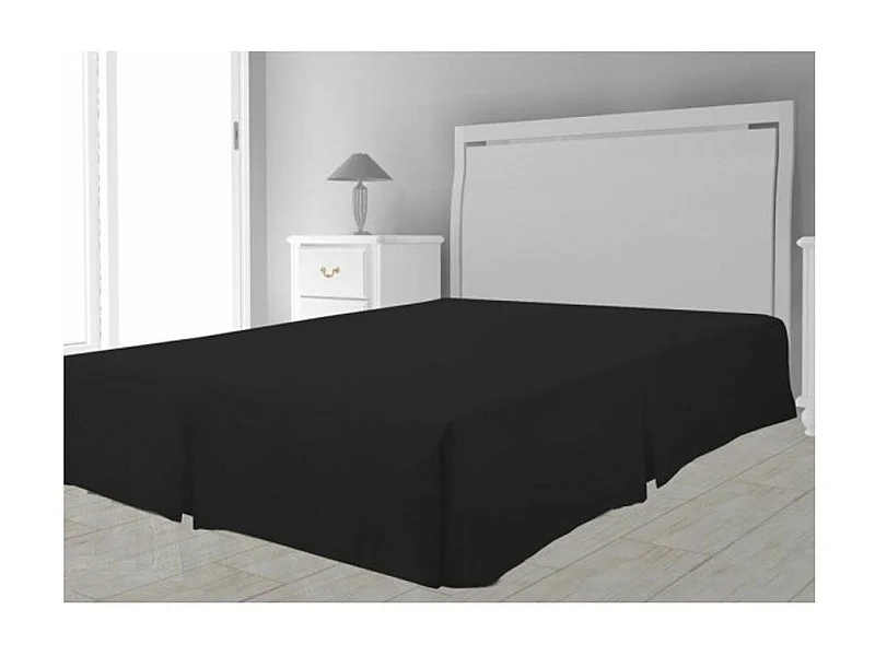 Funda de somier de microfibra 90x190 cm negro