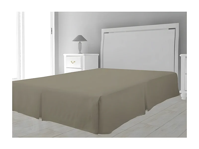 Cache sommier microfibre  180 x 200 cm - Taupe