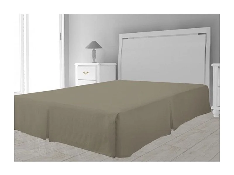 Cache sommier microfibre  180 x 200 cm - Taupe