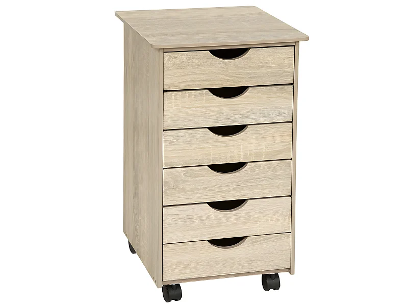 Caisson de bureau meuble bois beige 36 x 40 x 65 cm 0508103