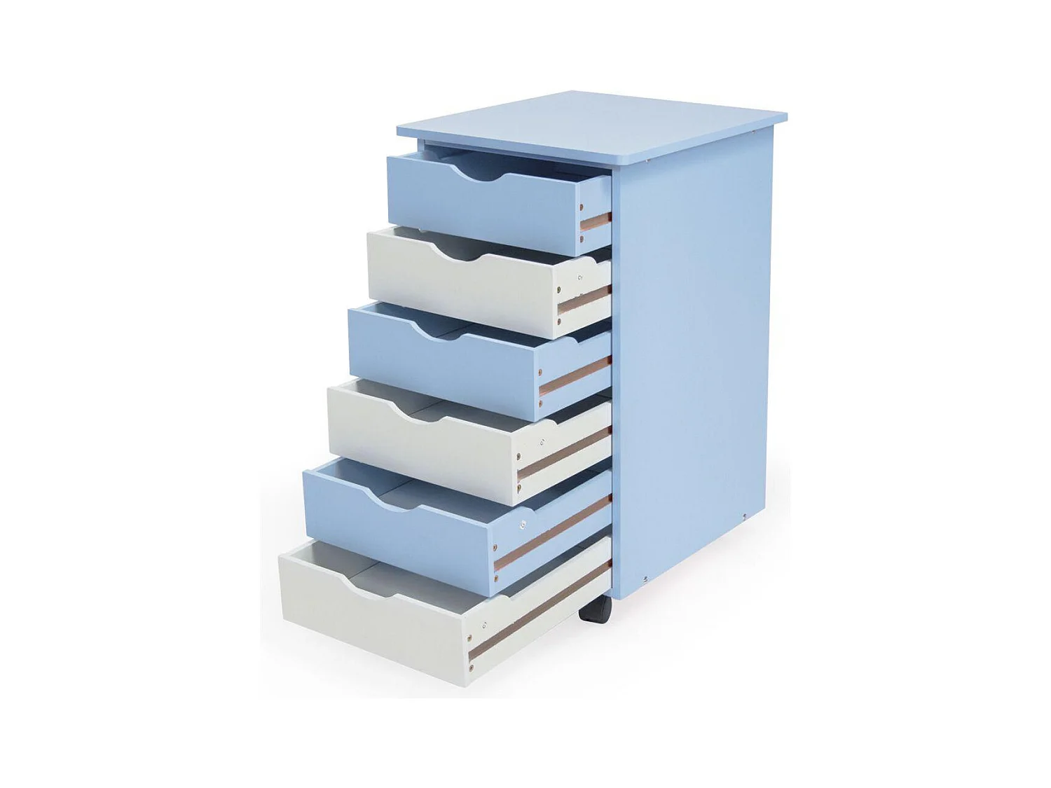 Mueble infantil de madera con pedestal para escritorio 66 cm azul y blanco 08_0000393