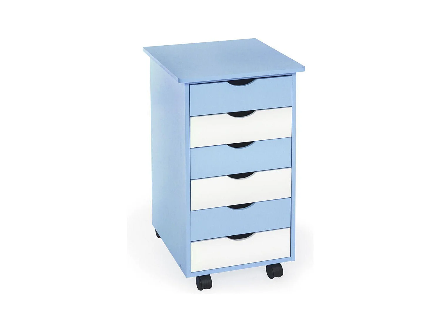 Mueble infantil de madera con pedestal para escritorio 66 cm azul y blanco 08_0000393