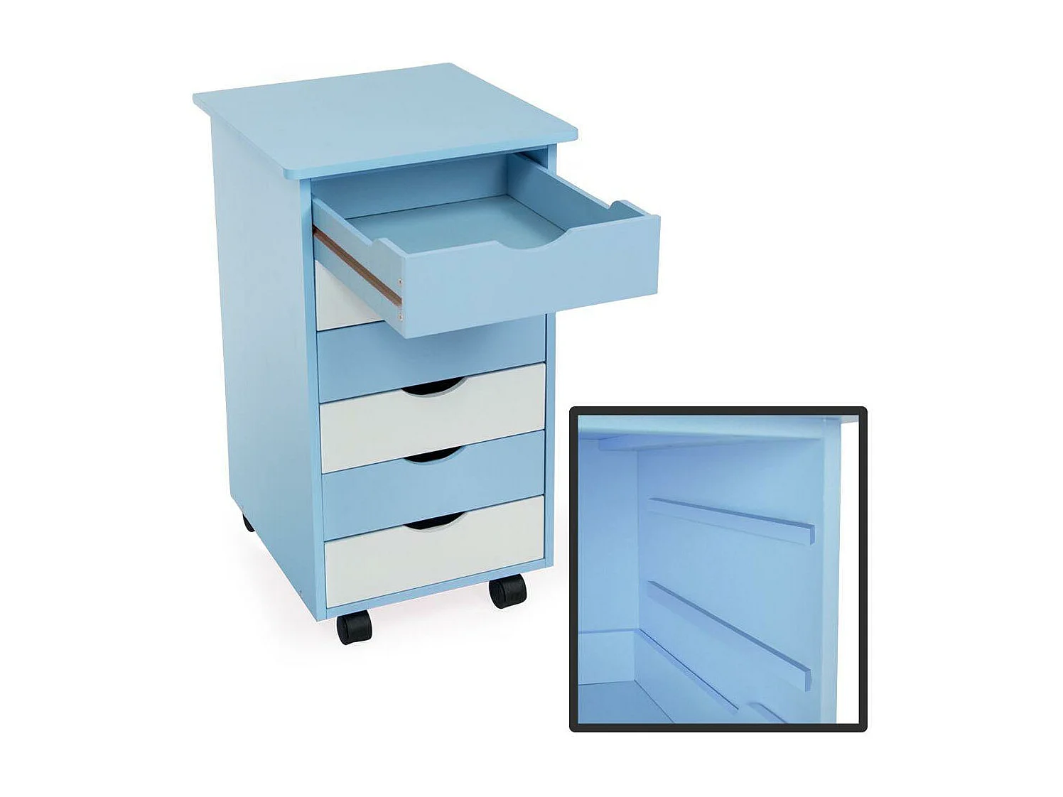 Caisson de bureau meuble bois blanche 36 x 40 x 65 cm 08_0000393