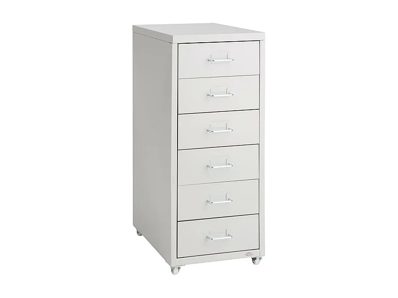 Pedestal de oficina 69 cm mueble metal 6 cajones gris claro 08_0000394