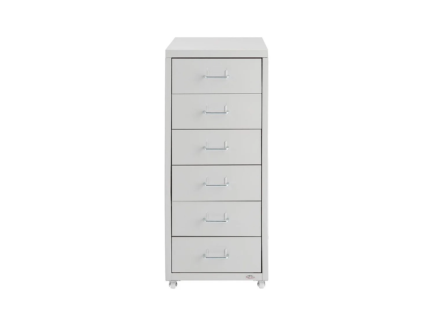 Pedestal de oficina 69 cm mueble metal 6 cajones gris claro 08_0000394