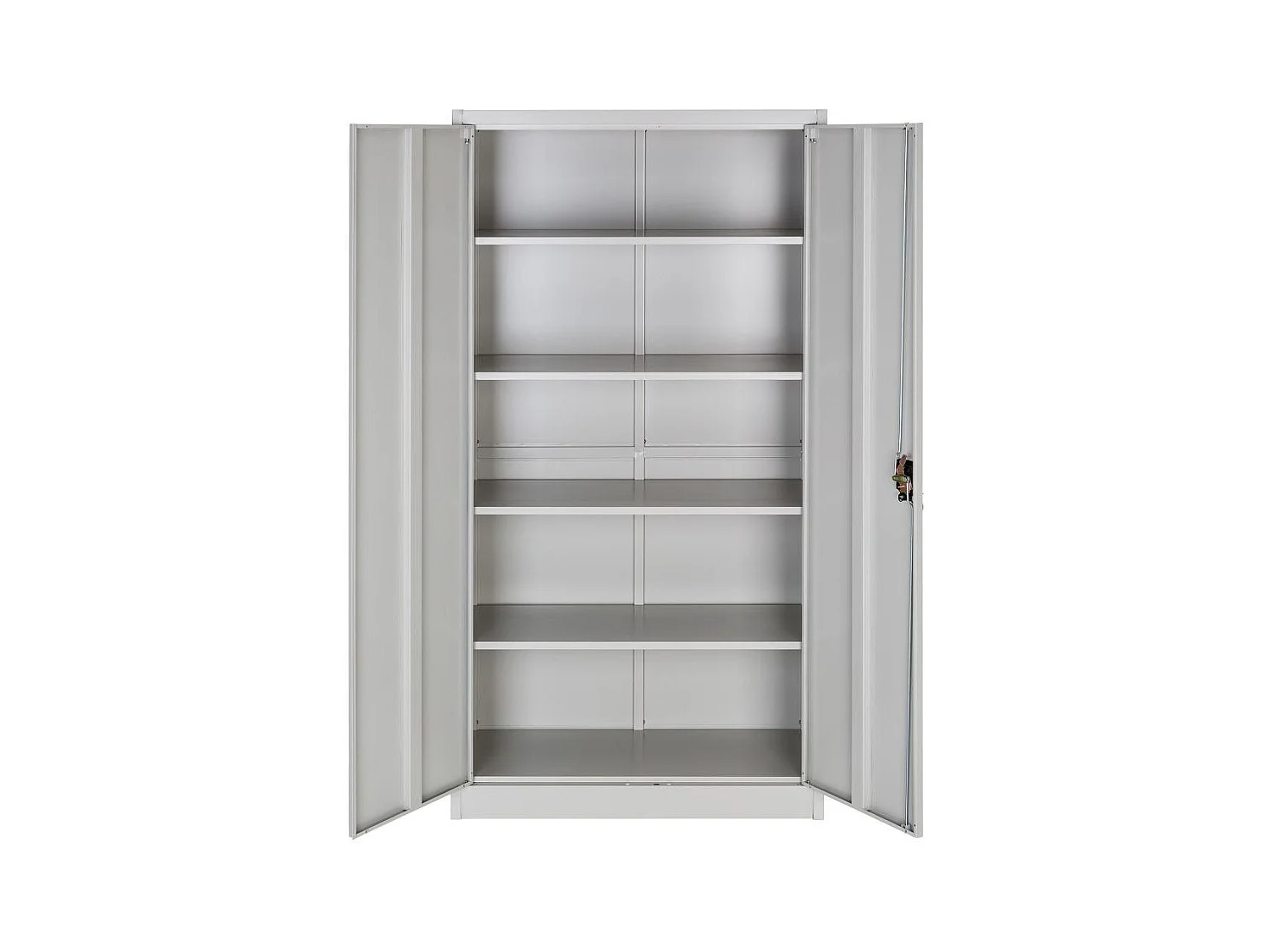 Armario de oficina con cerradura y 4 estantes, mueble de 5 niveles, gris 08_0000383