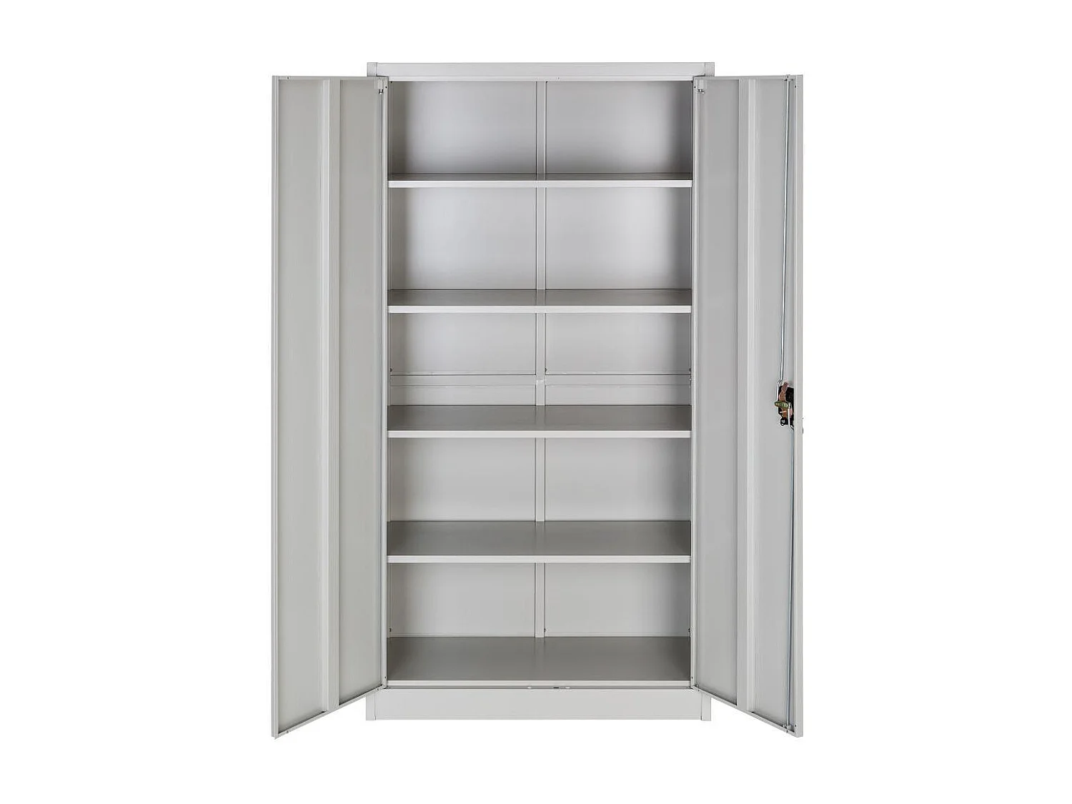 Armario de oficina con cerradura y 4 estantes, mueble de 5 niveles, gris 08_0000383