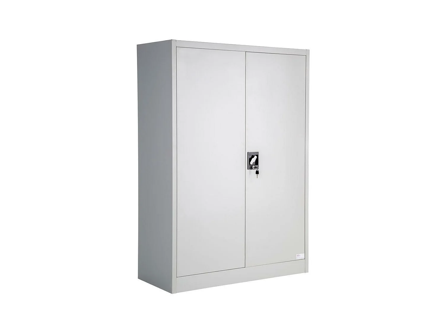 Armadio da ufficio con serratura con 3 ripiani, mobile su 4 livelli, grigio 08_0000381