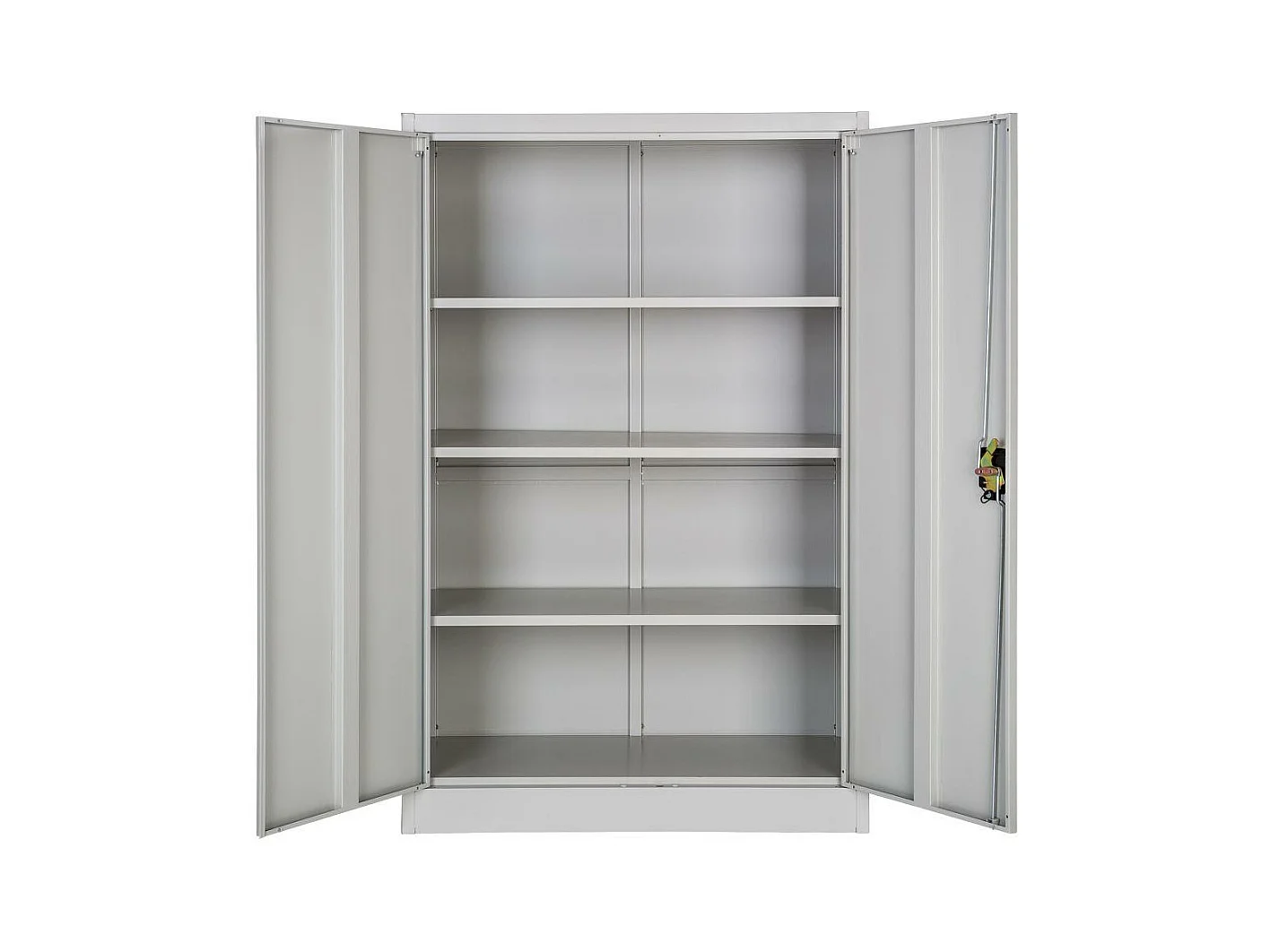 Armadio da ufficio con serratura con 3 ripiani, mobile su 4 livelli, grigio 08_0000381