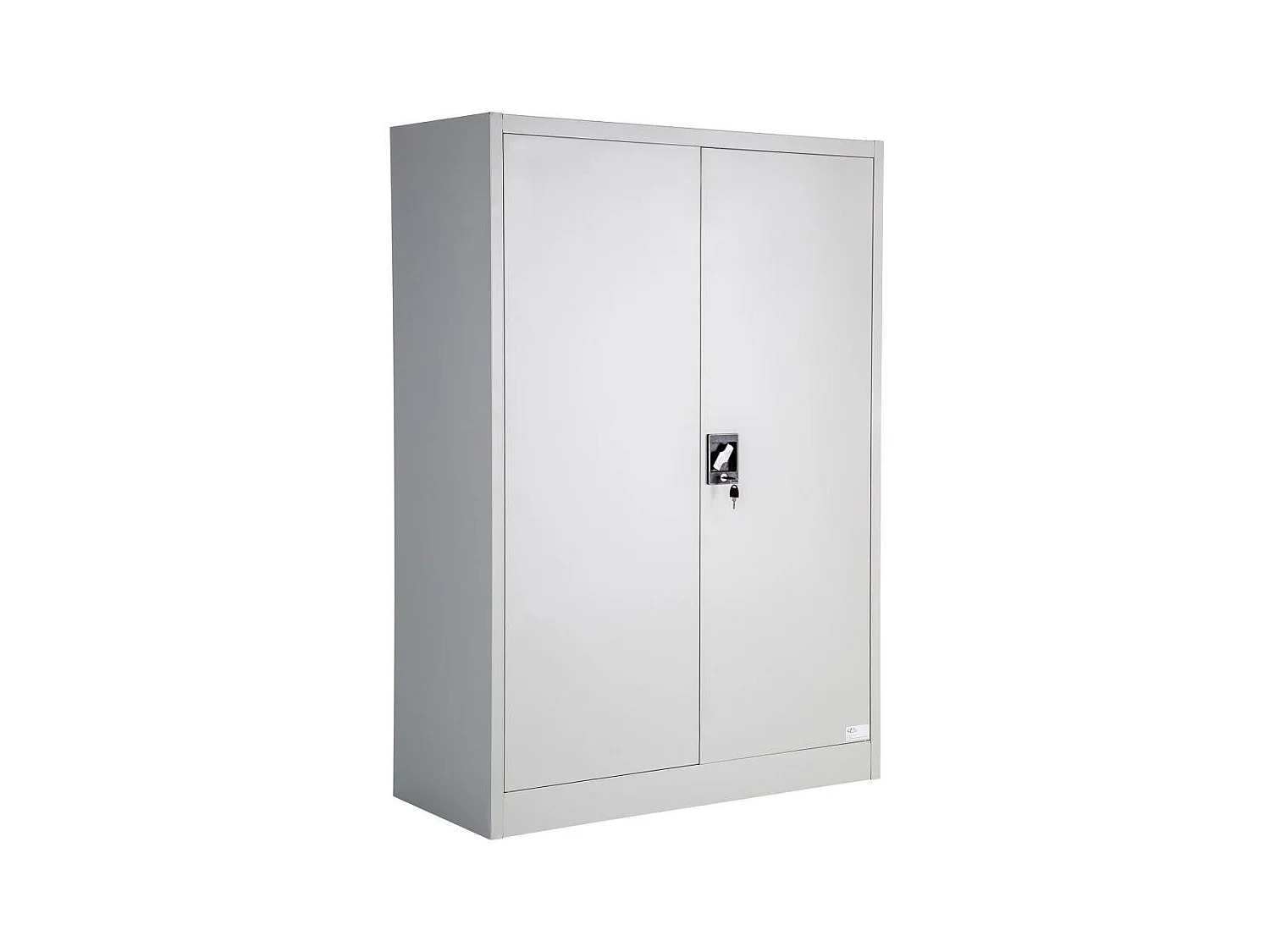 Armadio da ufficio con serratura con 3 ripiani, mobile su 4 livelli, grigio 08_0000381