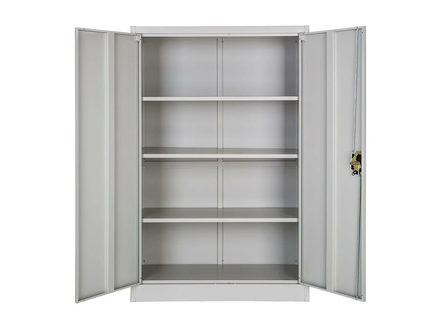 Armadio da ufficio con serratura con 3 ripiani, mobile su 4 livelli, grigio 08_0000381