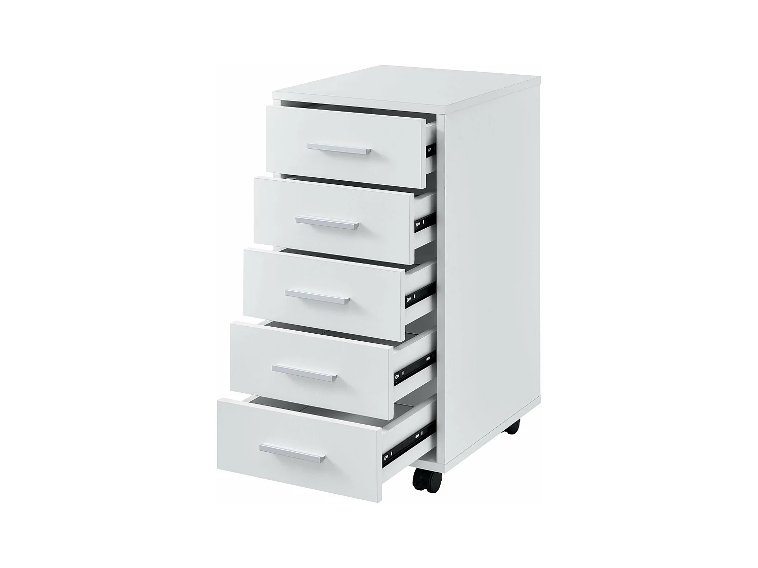 Pedestal móvil con 5 cajones en MDF 63 cm blanco 03_0001245