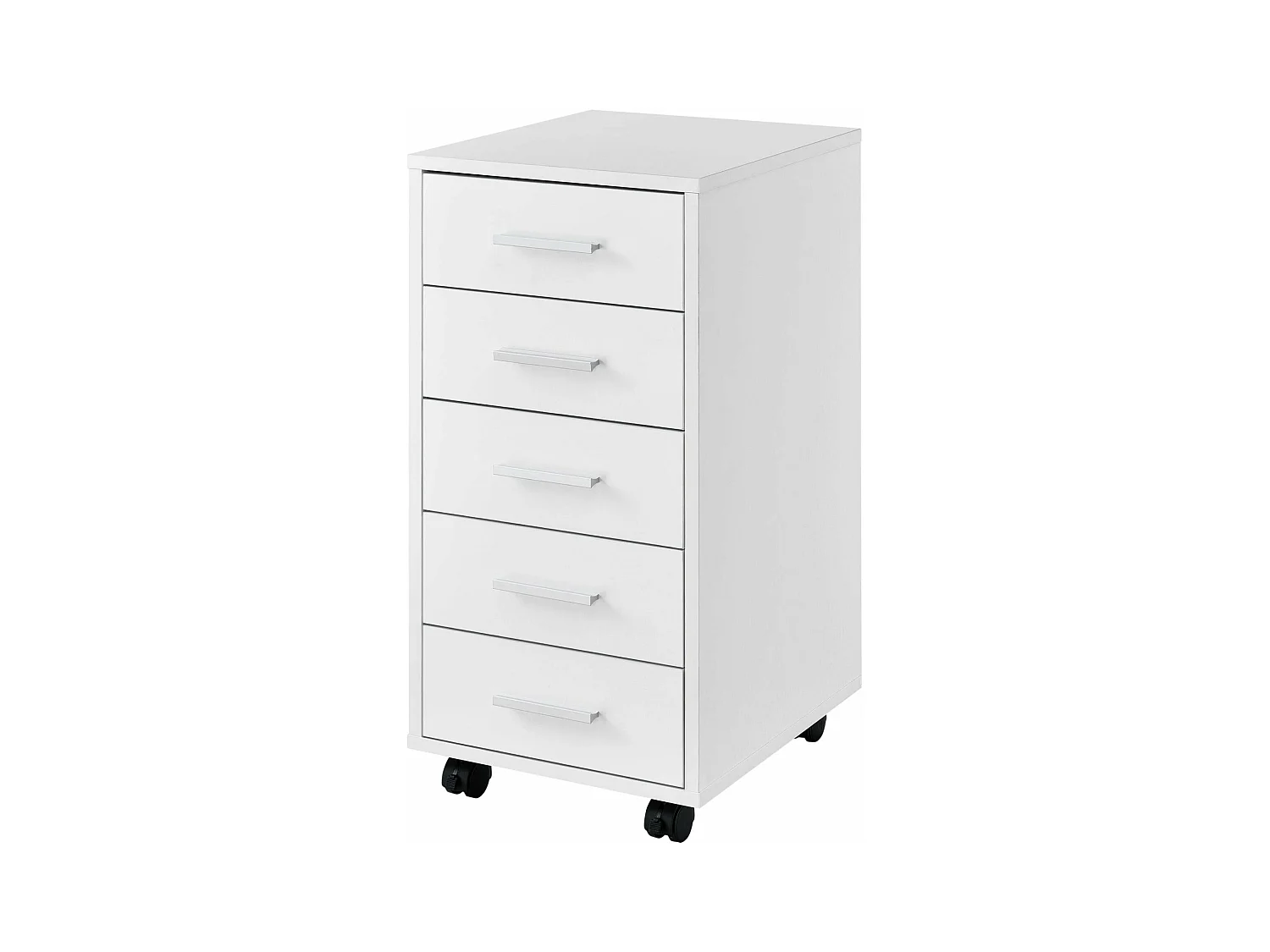 Pedestal móvil con 5 cajones en MDF 63 cm blanco 03_0001245