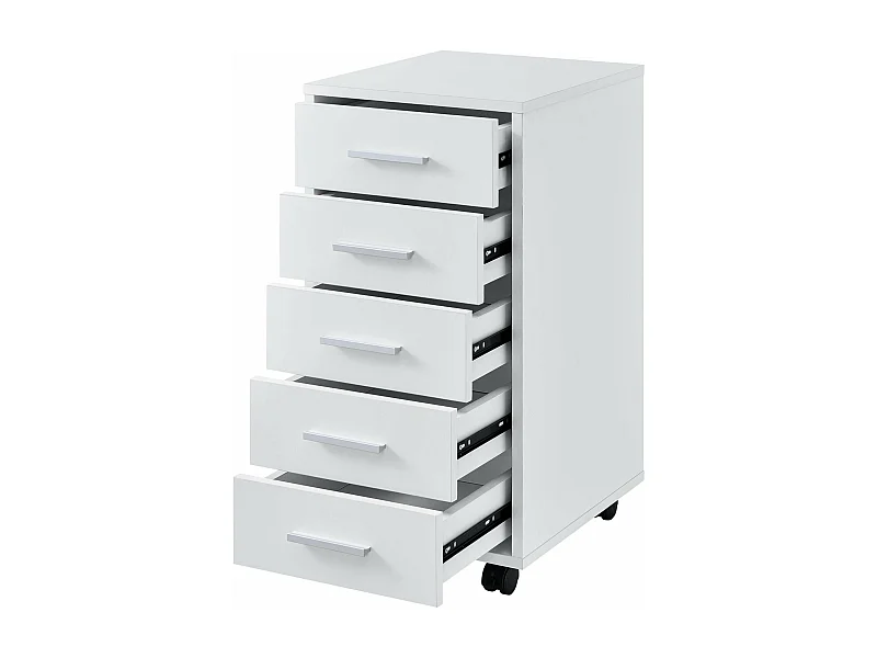 Caisson à roulettes mobile effet bois blanche 33 x 38 x 63 cm 03_0001245