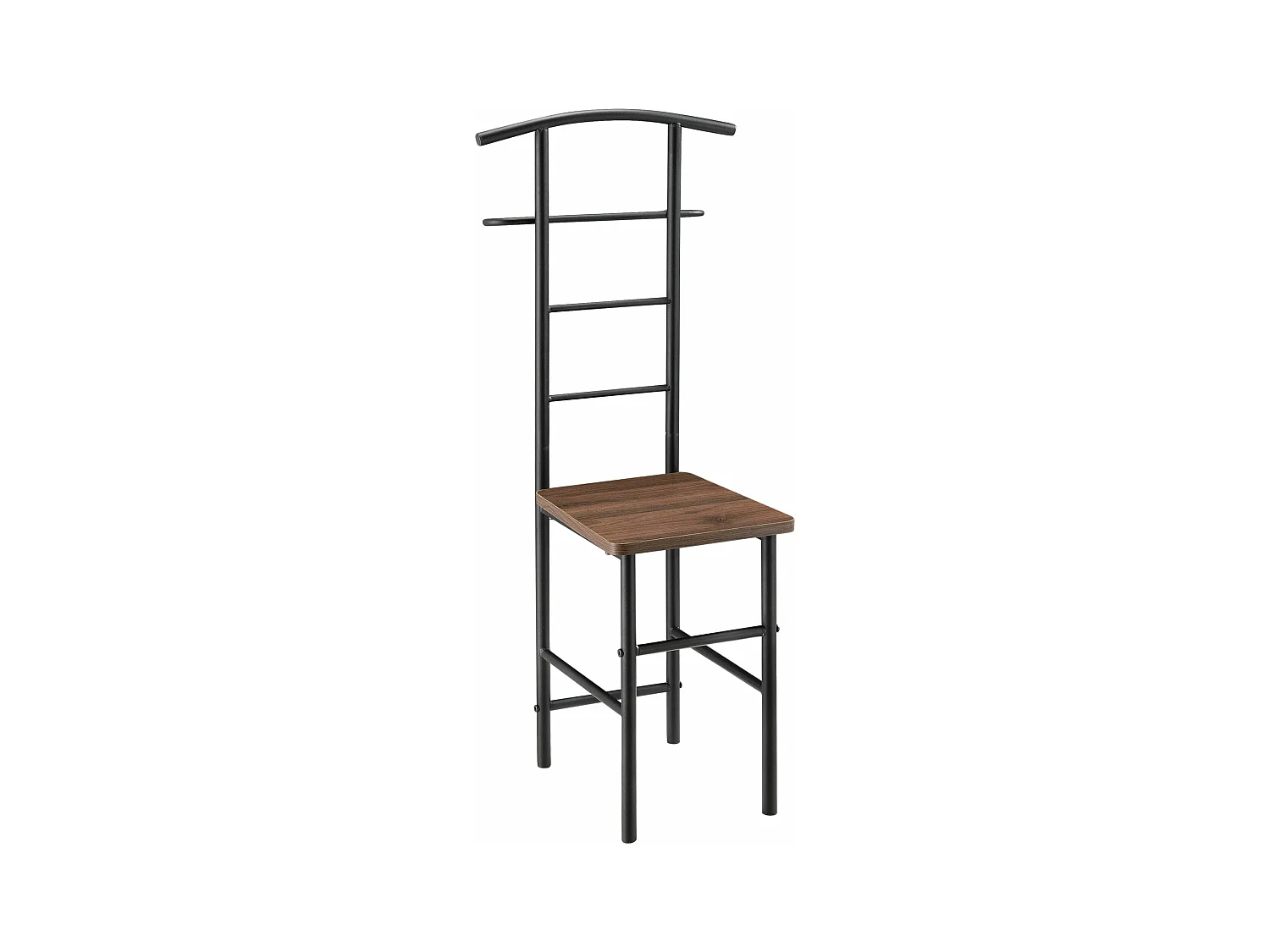 Appendiabiti da notte con appendiabiti e portapantaloni MDF metallo 107 cm marrone nero 03_0006284