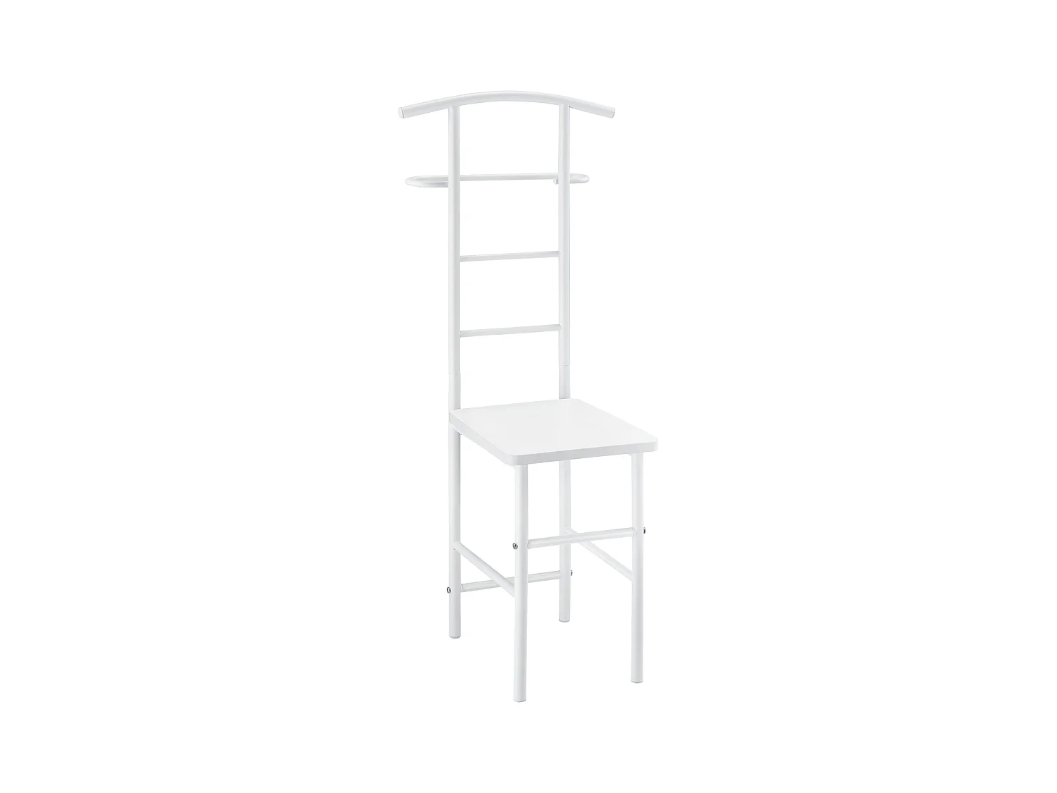 Servomuto con appendiabiti e portapantaloni MDF metallo 107 cm bianco 03_0006283