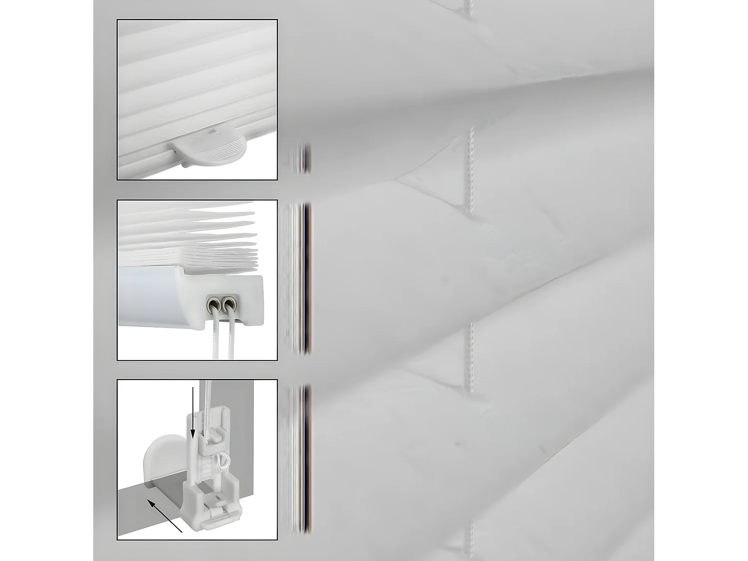 Stores Plissés 50 x 100 cm Blanc avec Klemmfix sans perçage pour fenêtre ECD Germany