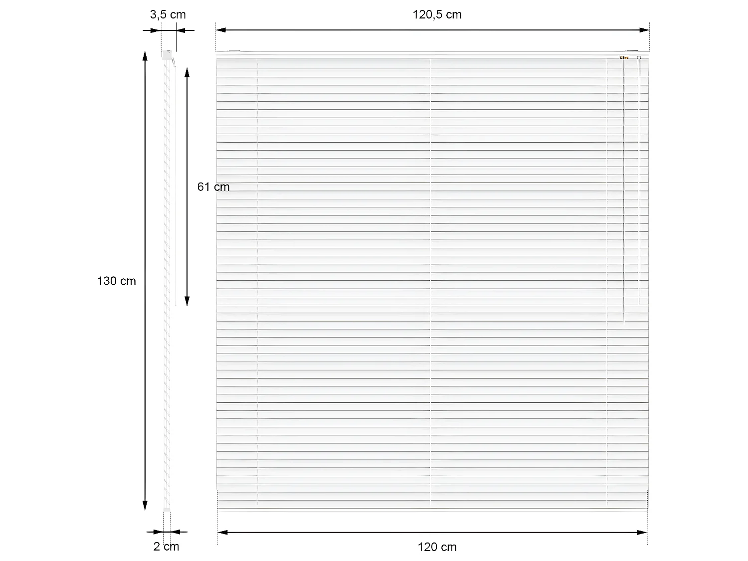 Tenda veneziana in alluminio 120 x 130 cm - Nero ECD Germany