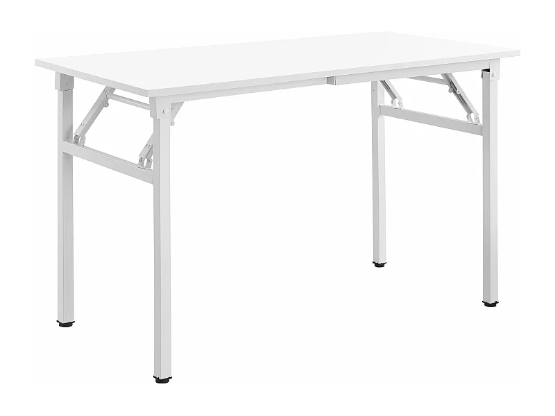Mesa de comedor de cocina plegable regulable en altura para 4 personas 120 cm blanco 03_0004361