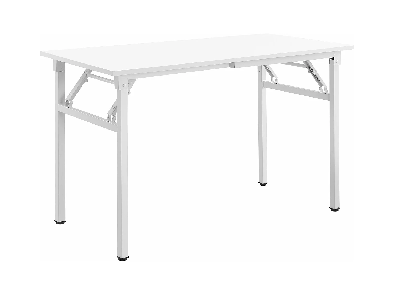 Mesa de jantar dobrável de cozinha com altura ajustável para 4 pessoas 120 cm branca 03_0004361