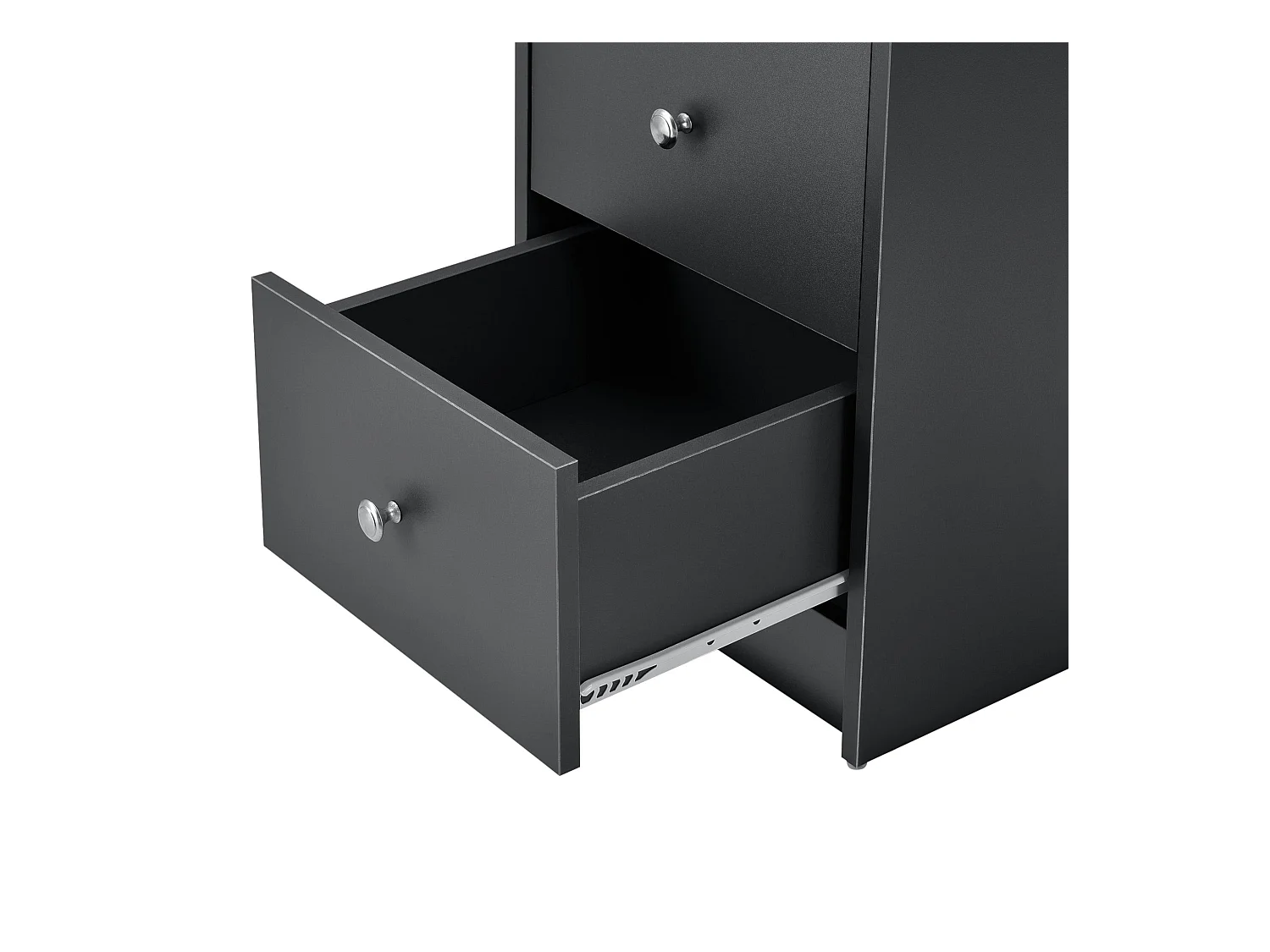 Scrivania scrittoio postazione computer con 3 cassetti 120 cm grigio scuro e legno 03_0004712