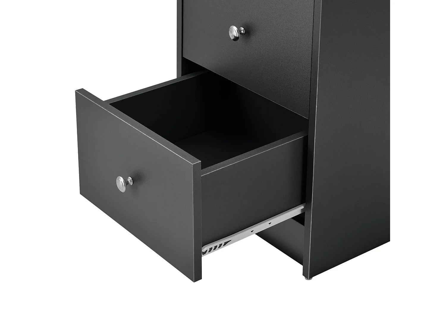 Escritorio secreter puesto de trabajo para ordenador con 3 cajones 120 cm gris oscuro y madera 03_0004712