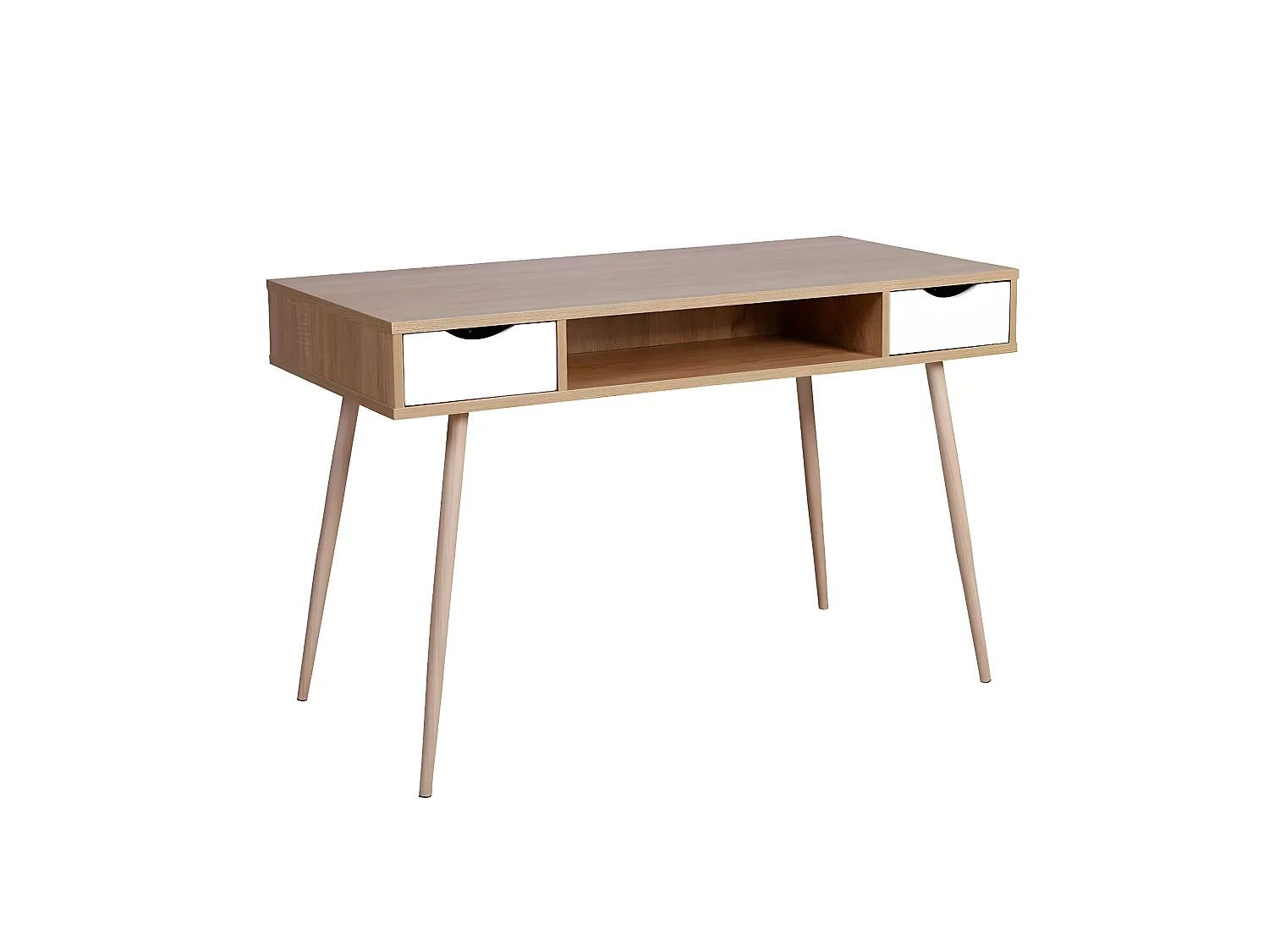Table d'ordinateur avec trois effet bois beige 120 x 58 x 77 cm 19_0000539