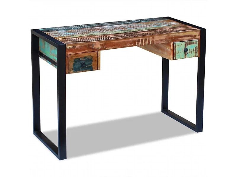 Bureau table meuble travail bois marron 110 x 50 x 77 cm 0502082