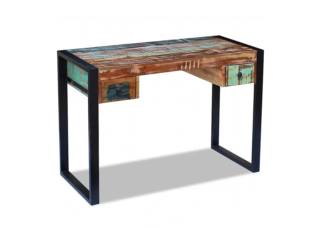 Bureau table meuble travail bois marron 110 x 50 x 77 cm 0502082