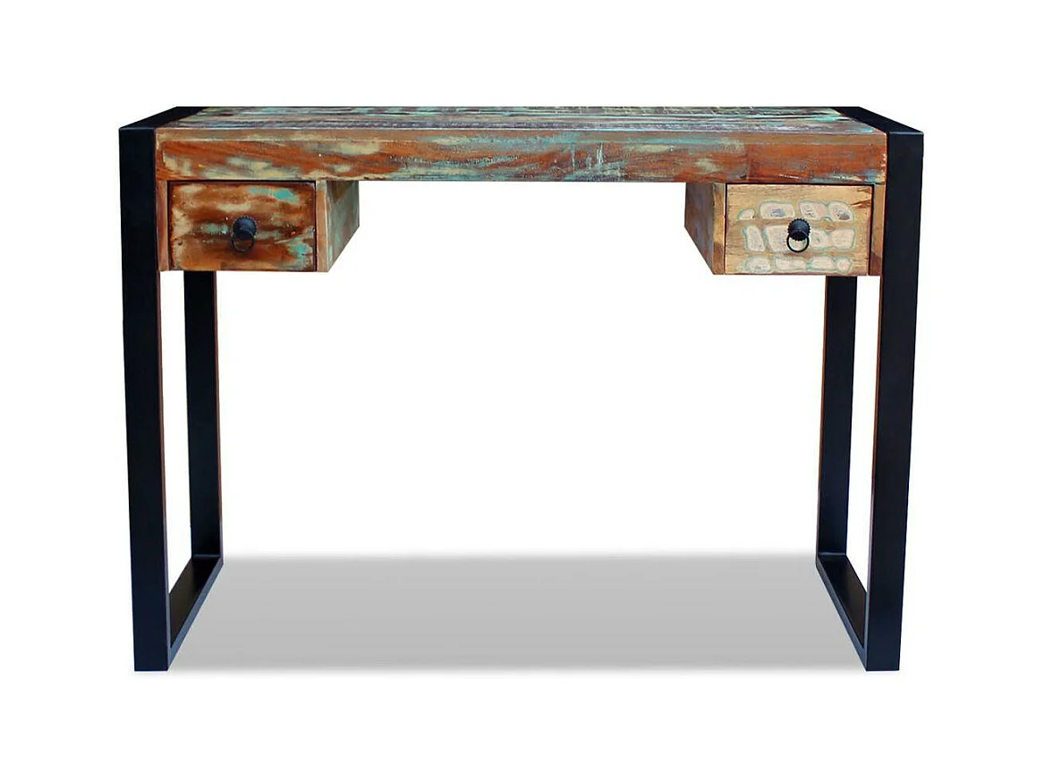 Bureau table meuble travail bois marron 110 x 50 x 77 cm 0502082