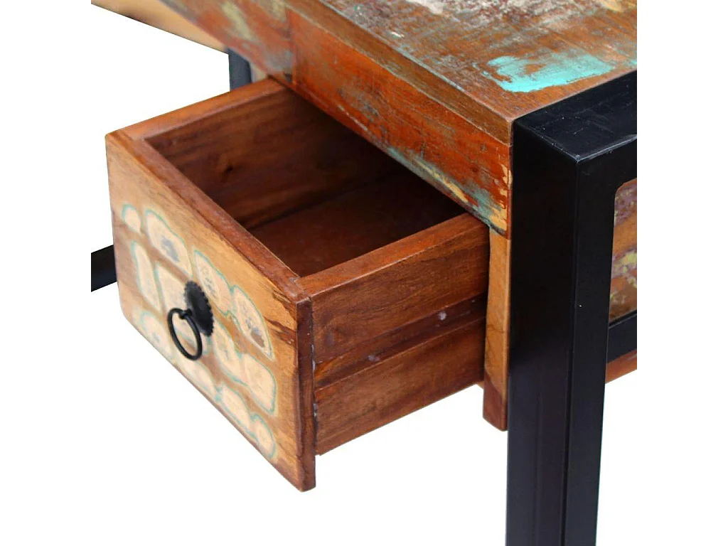 Bureau table meuble travail bois marron 110 x 50 x 77 cm 0502082